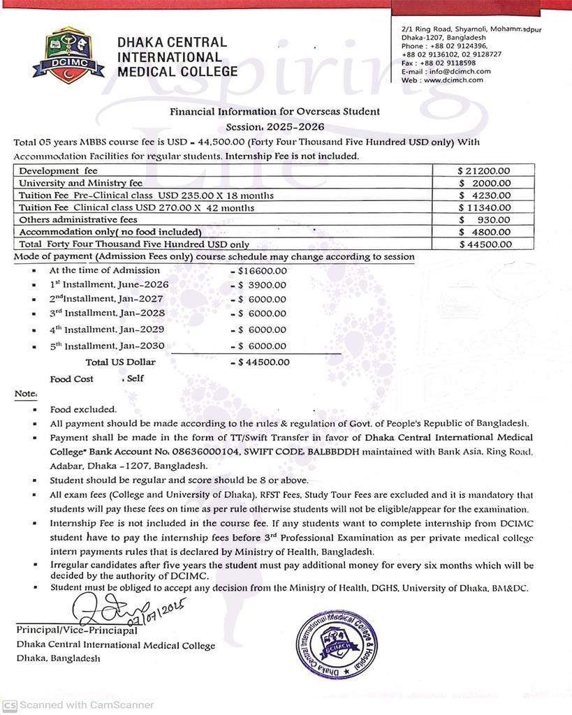 Mainamoti Medical College – Offer Letter